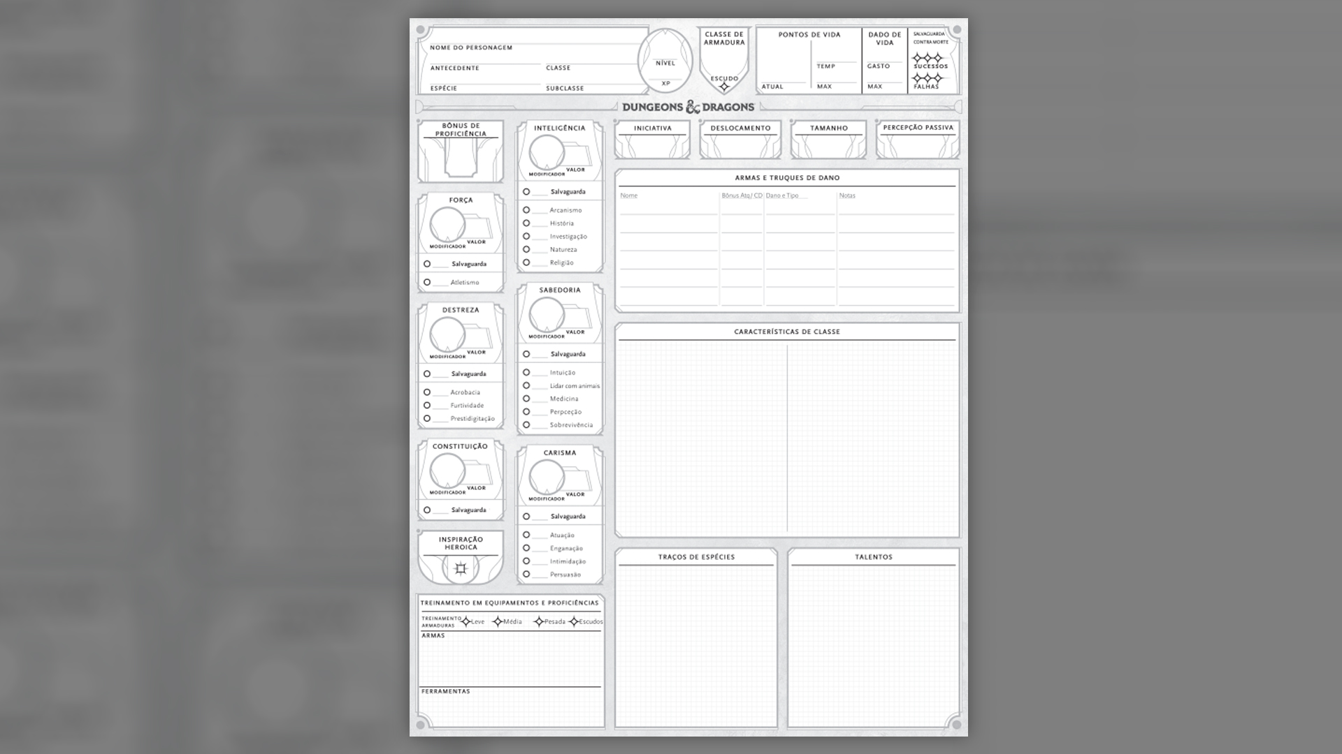 D&D Edição 2024: Baixe a ficha de personagem em português!