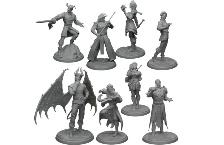 Miniaturas personagens Baldur’s Gate 3 para RPG de mesa D&D (Cinza)